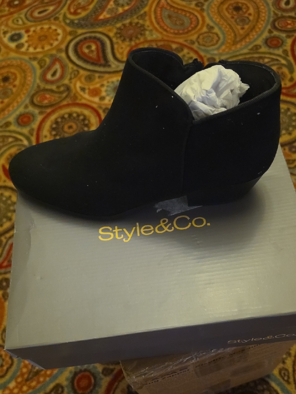 Style & Co. Black Suede Ankle Booties
